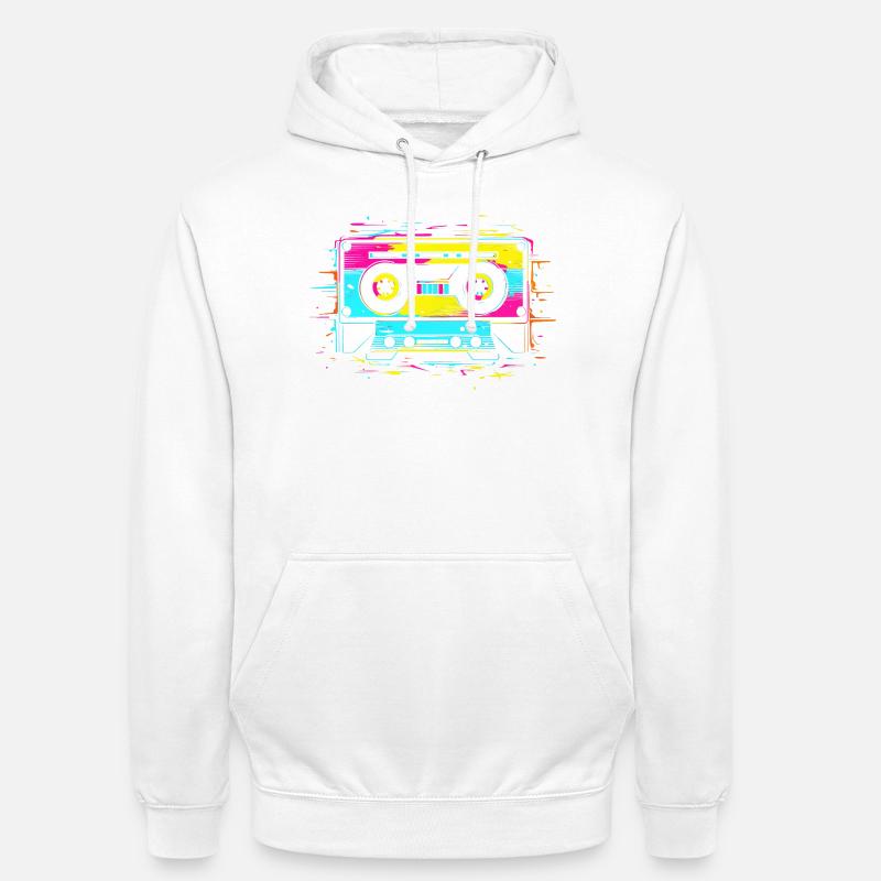 Cassette des années 90 - Sweat-shirt à capuche unisexe - blanc
