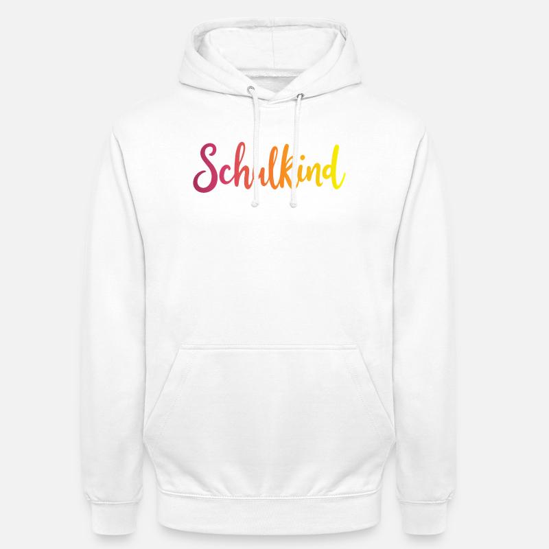 Schulkind Farbverlauf Rot-Gelb - Gradient Script - Unisex Hoodie - Weiß