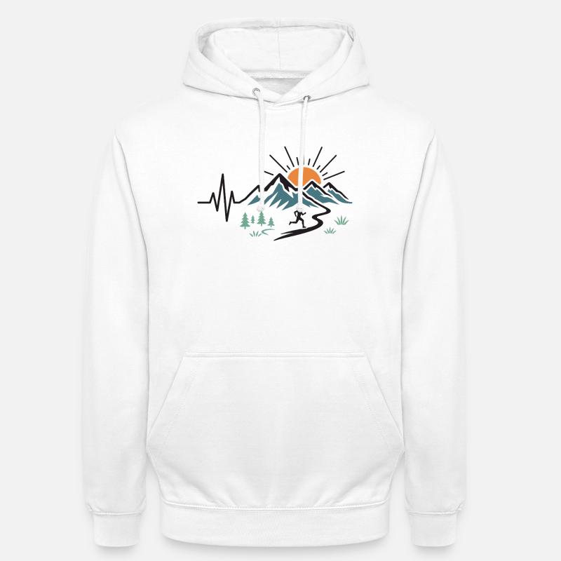 Course sur sentier - Sweat-shirt à capuche unisexe - blanc