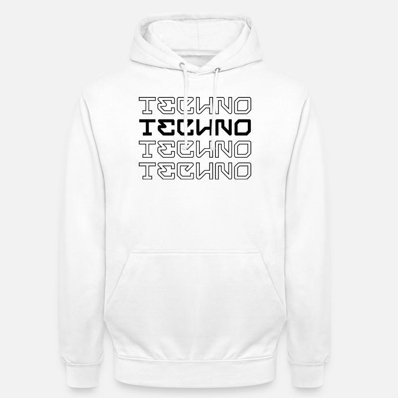 Techno-modernes Typografie-Logodesign - Unisex Hoodie - Weiß