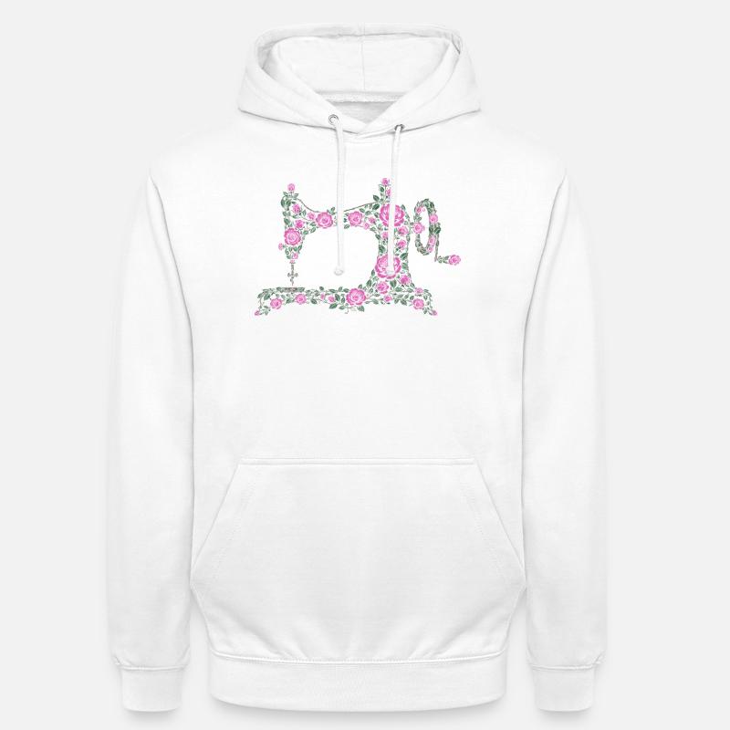 machine à coudre - Sweat-shirt à capuche unisexe - blanc