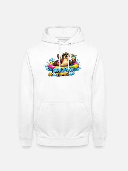 SPLASHZEIT Otter im Schwimmring - Unisex Hoodie - Weiß