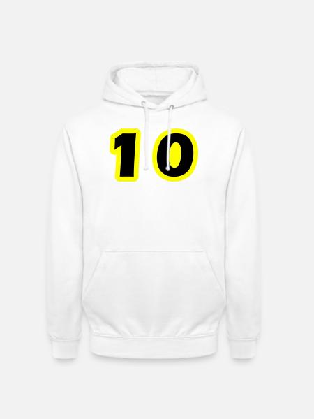 10 Number Symbol - Unisex Hoodie - white