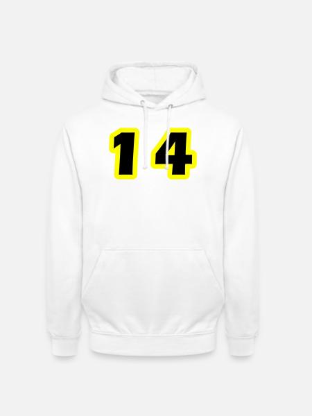 14 Symbole numérique - Sweat-shirt à capuche unisexe - blanc
