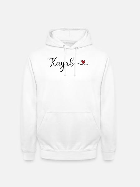 Cute Kayak Heart Design - Unisex Hoodie - white