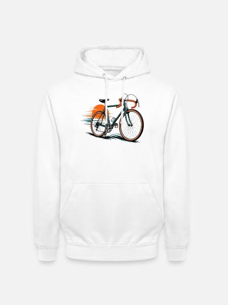 Fahrrad-Icon mit sonnigem Hintergrund - Unisex Hoodie - Weiß