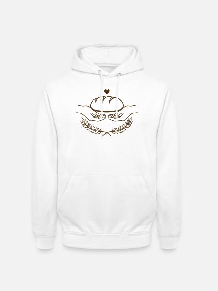 Frisches Brot – Bäcker Symbol mit Ähren - Unisex Hoodie - Weiß