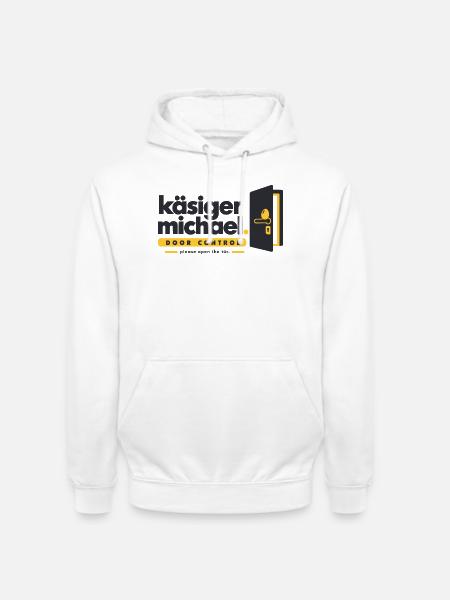 Käsiger Michael Türkontrolle Logo - Unisex Hoodie - Weiß