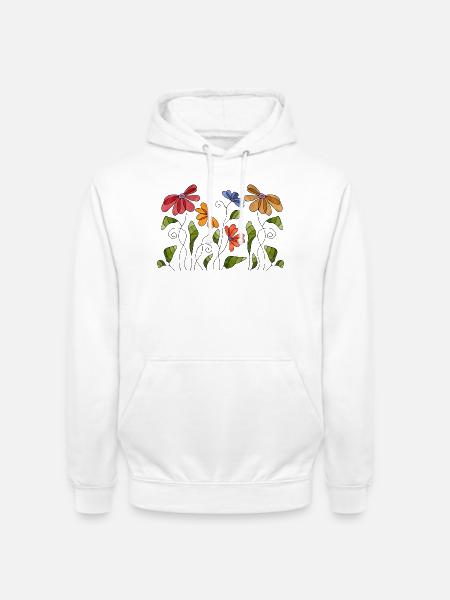 Blumen - Unisex Hoodie - Weiß