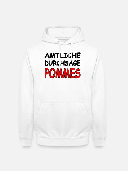 Pommes - Unisex Hoodie - Weiß