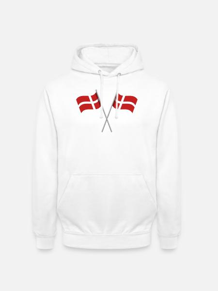 Dänische Flagge - Unisex Hoodie - Weiß