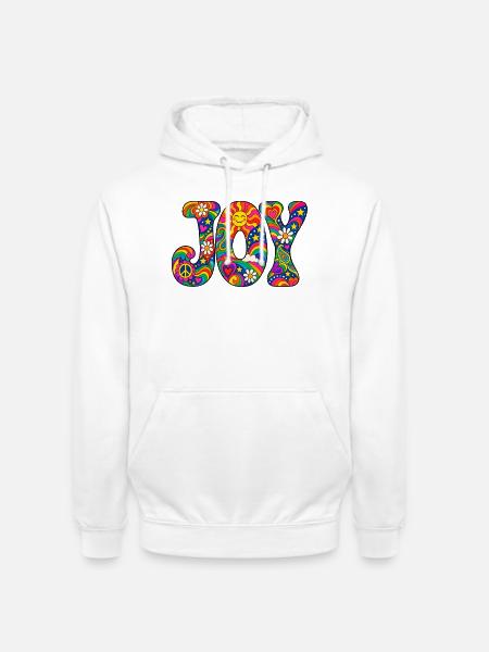 Psychedelisches JOY Muster - Unisex Hoodie - Weiß