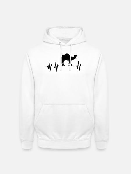 Kamel Herzschlag - Unisex Hoodie - Weiß