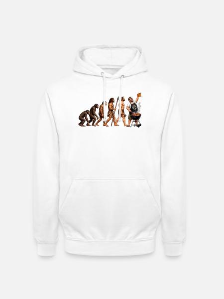 Evolution zum Grill - Unisex Hoodie - Weiß