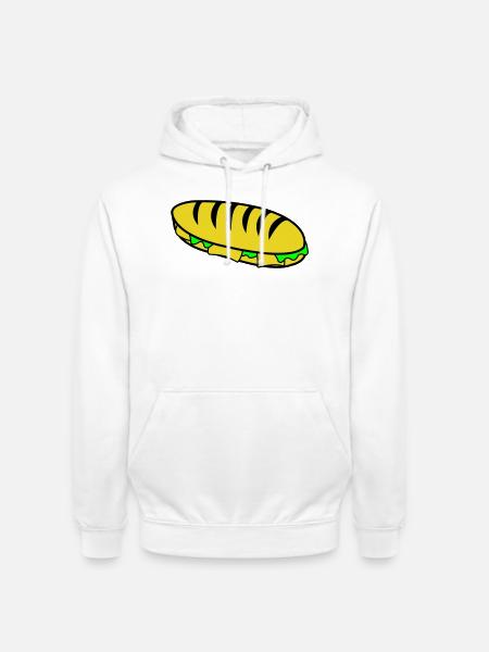 Baguette Hotdog Illustration - Unisex Hoodie - Weiß