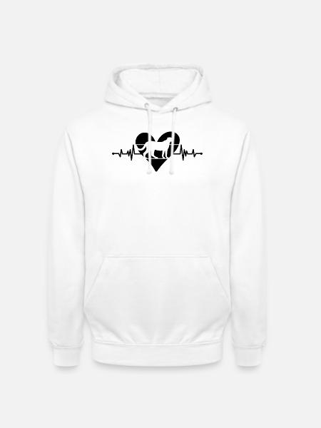Gepard Silhouette Herz - Unisex Hoodie - Weiß