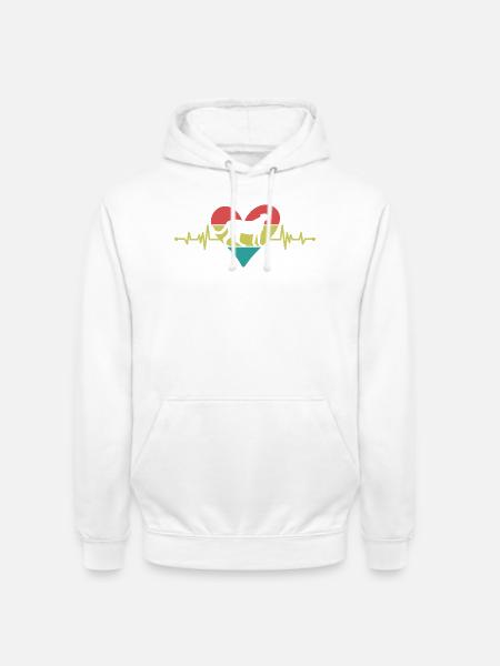 Gepard Herz Retro Style - Unisex Hoodie - Weiß