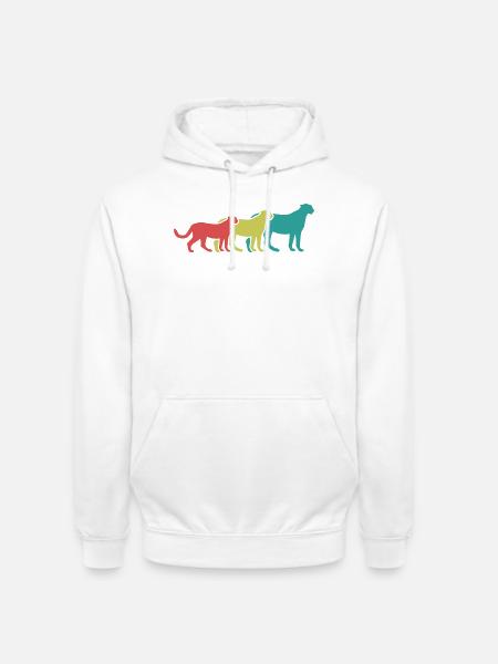 Geparden Trio Retro Style - Unisex Hoodie - Weiß