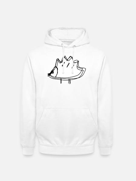 Igel handgezeichnet - Unisex Hoodie - Weiß