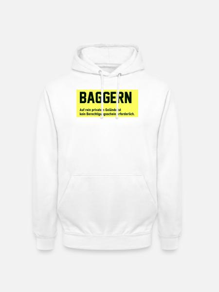 Baggern - Unisex Hoodie - Weiß