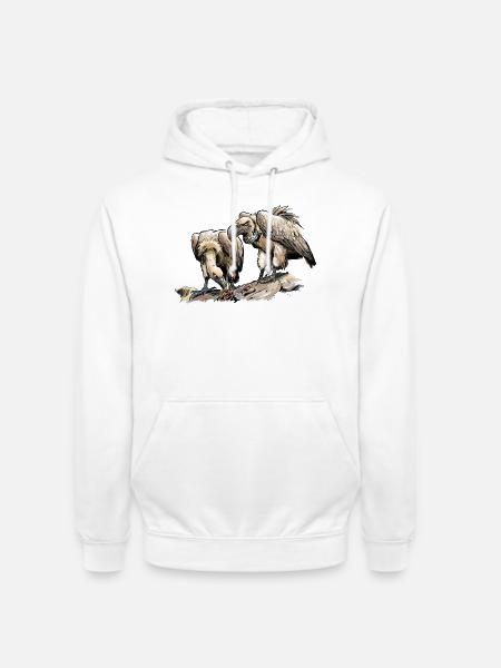 Geierpaar am Fels - Unisex Hoodie - Weiß