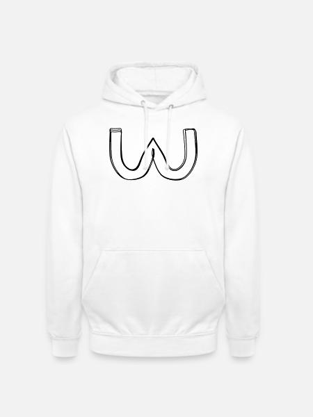 Griechischer Buchstabe Omega handgezeichnet - Unisex Hoodie - Weiß