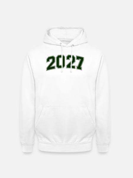 2027 Grüne Outline-Zahlen - Unisex Hoodie - Weiß