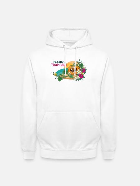 Paradise Tropical Pumpkin Exotische Blumen - Unisex Hoodie - Weiß