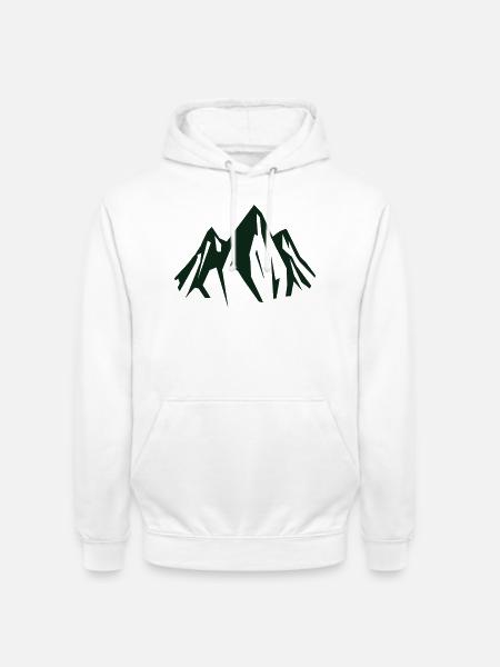 Dunkle Bergsilhouette in Grün - Unisex Hoodie - Weiß