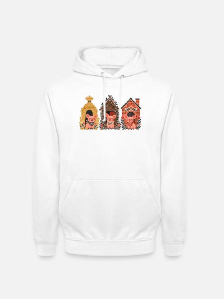 Drei Schweinchen Häusertrio - Unisex Hoodie - Weiß