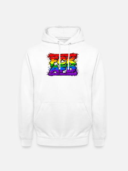 Regenbogen Graffiti AFD Widerstand - Unisex Hoodie - Weiß