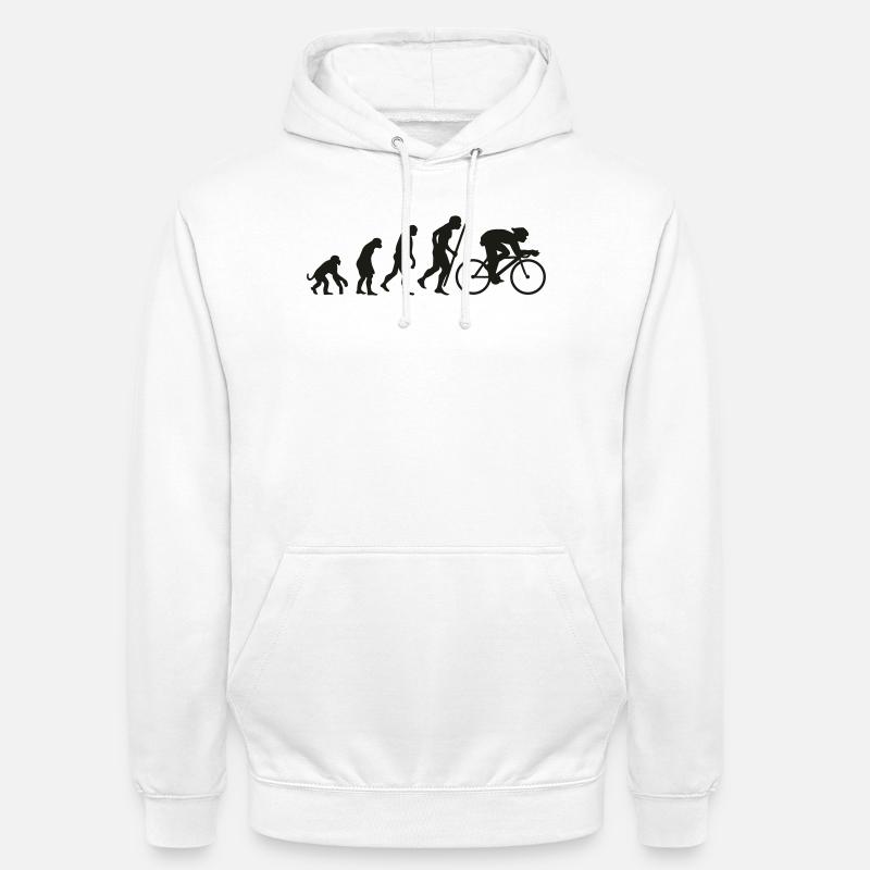 Evolution du cyclisme - Sweat-shirt à capuche unisexe - blanc