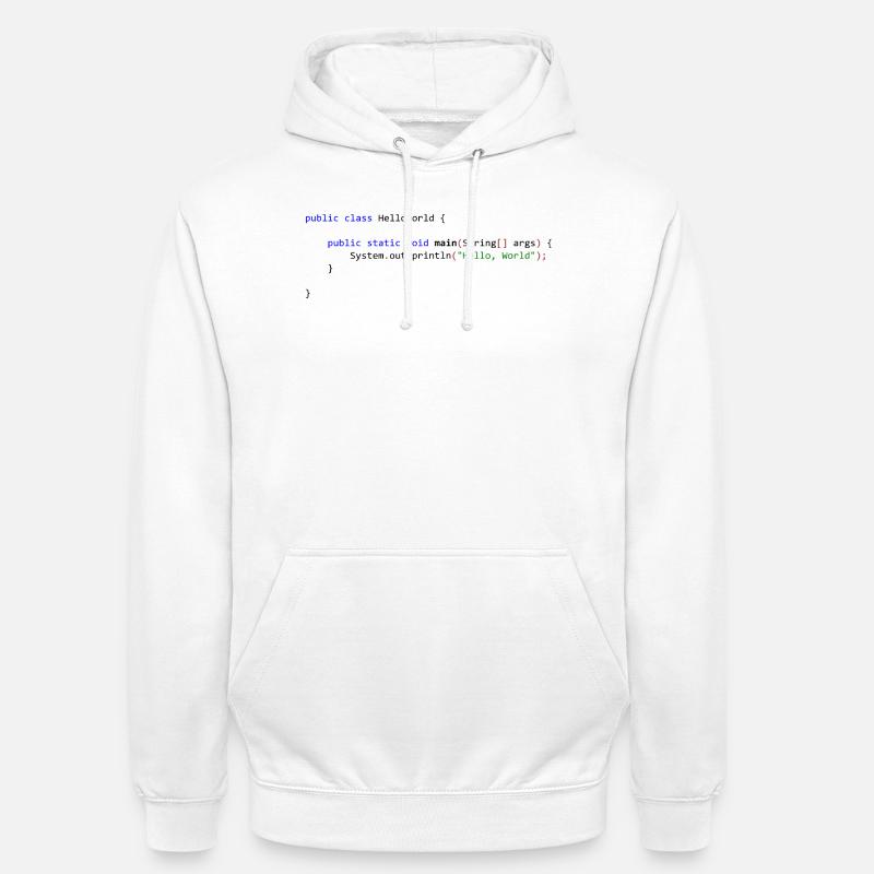 Bonjour tout le monde en Java - Sweat-shirt à capuche unisexe - blanc
