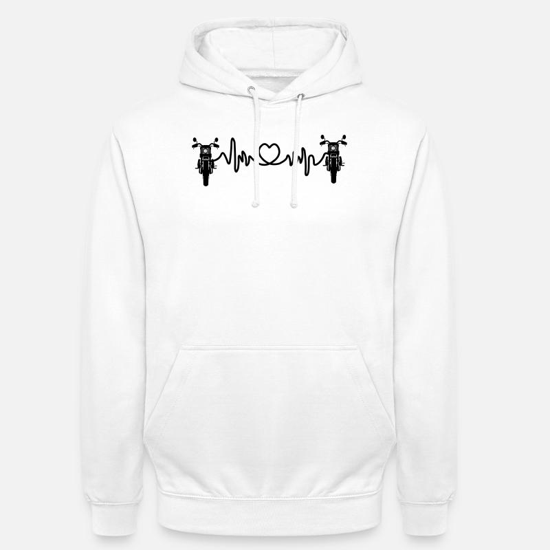 Motorische Frontansicht Cardio-Herzfrequenz 2 - Unisex Hoodie - Weiß