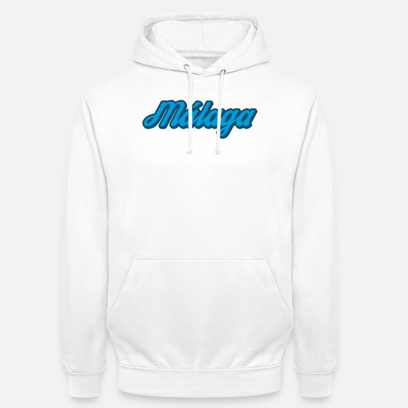 Málaga Coastal Script Blue - Unisex Hoodie - white