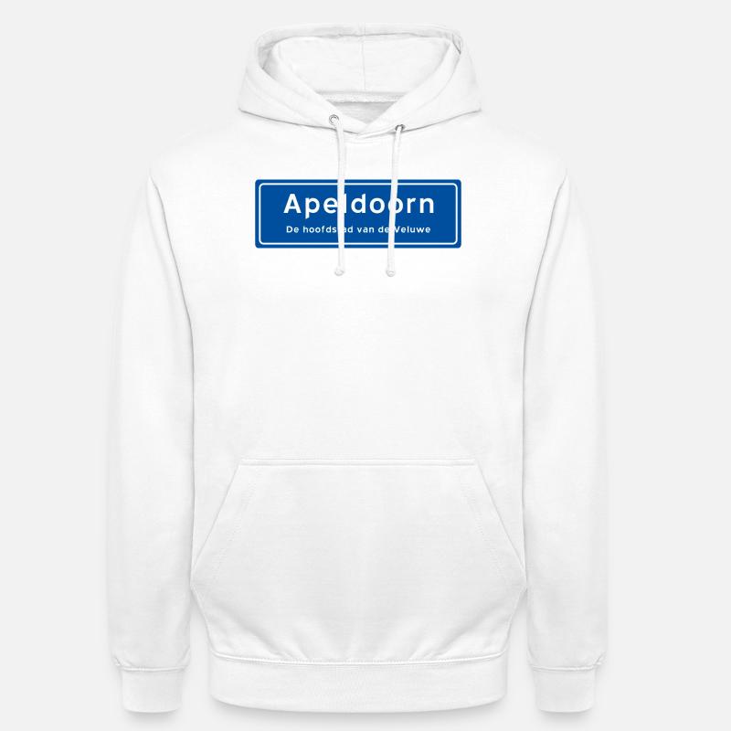 Panneau de toponyme d’Apeldoorn - Sweat-shirt à capuche unisexe - blanc