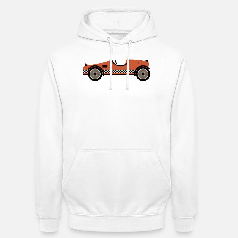 Voiture de course texturée rouge - Sweat-shirt à capuche unisexe - blanc
