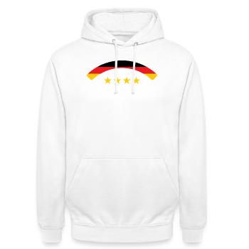 Drapeau Allemand - Allemagne - Sweat-shirt à capuche unisexe - blanc - Devant - AI Model Male 185 dark (185cm) & AI Model Female 172 dark (172cm)