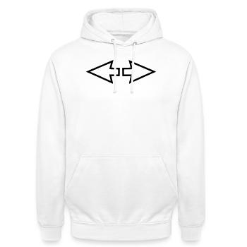 Pfeile - Unisex Hoodie - Weiß - Vorne - AI Model Male 185 dark (185cm) & AI Model Female 172 dark (172cm)