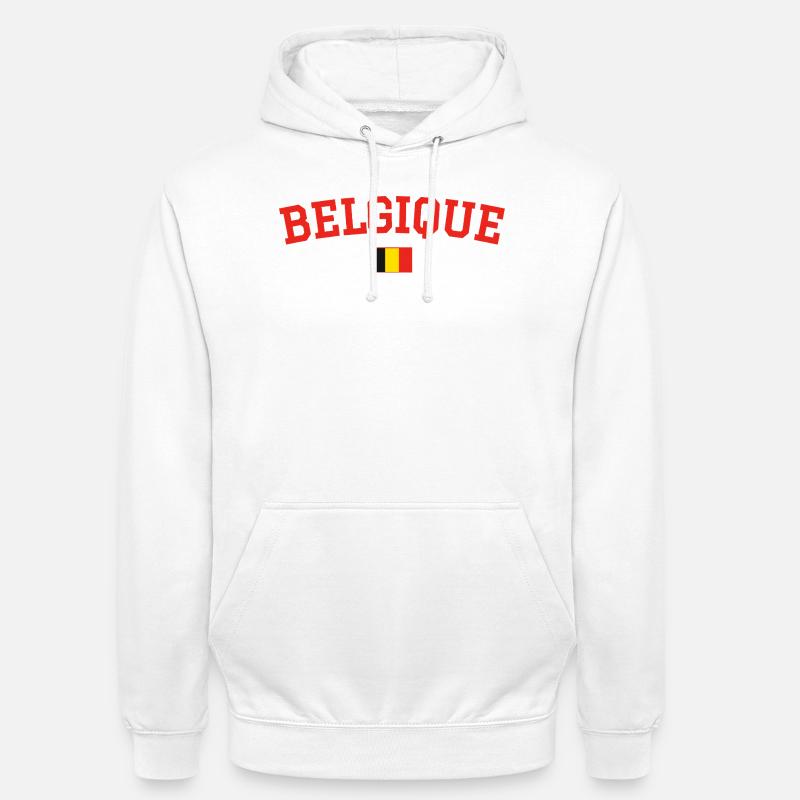 Drapeau belge : Rouge - Sweat-shirt à capuche unisexe - blanc