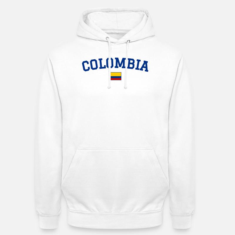 Drapeau de la Colombie Bleu - Sweat-shirt à capuche unisexe - blanc
