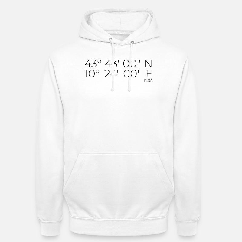 Coordinates: Pisa, Italy - Unisex Hoodie - white