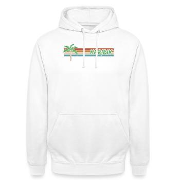 Urlaub Karibik - Unisex Hoodie - Weiß - Vorne - AI Model Male 185 dark (185cm) & AI Model Female 172 dark (172cm)