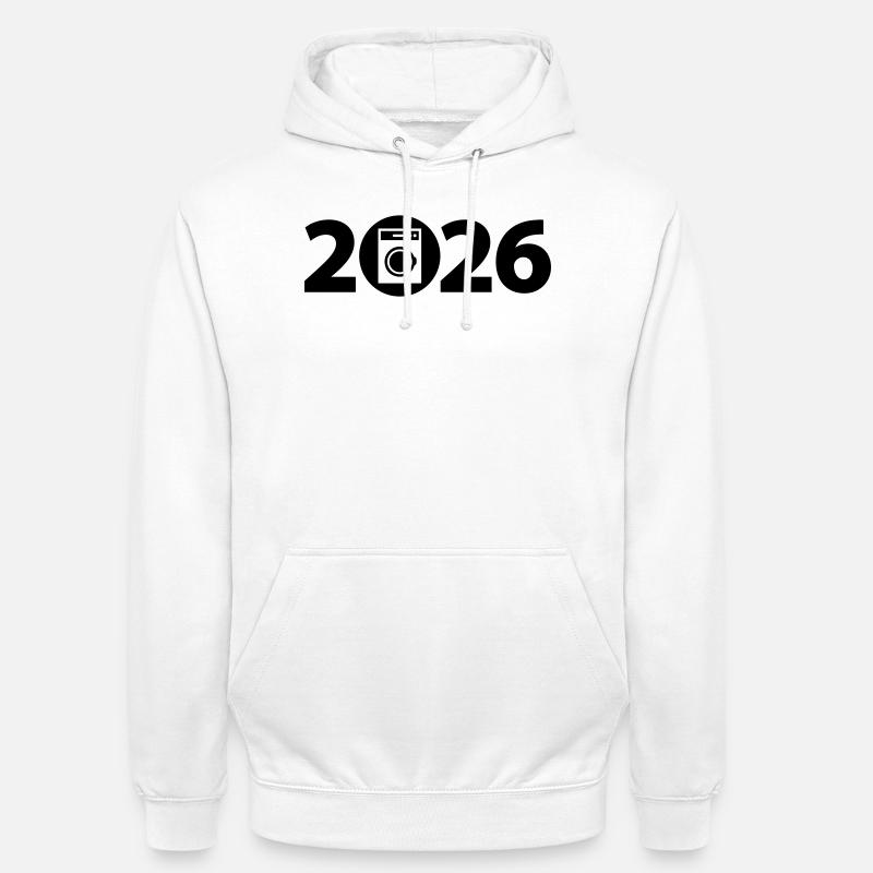 Machine à laver 2026, lessive 2026 - Sweat-shirt à capuche unisexe - blanc