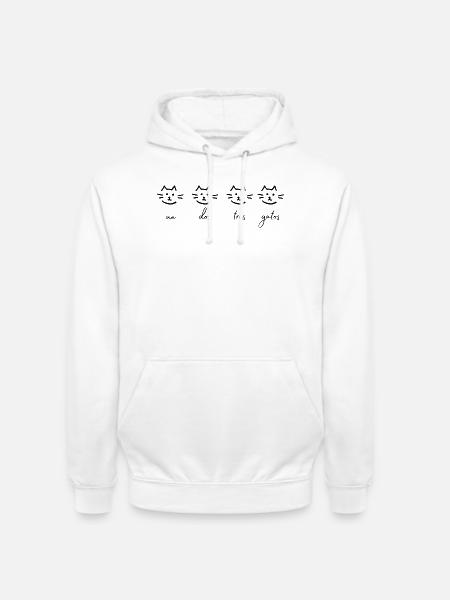 eins zwei drei katzen - Unisex Hoodie - Weiß