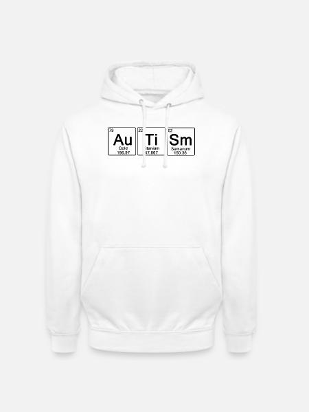 Autismus – ironisches Periodensystem - Unisex Hoodie - Weiß