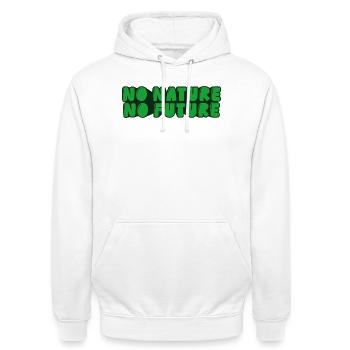 No Nature No Future - Unisex Hoodie - white - Front - AI Model Male 185 dark (185cm) & AI Model Female 172 dark (172cm)