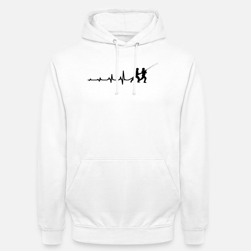 Pompier Heartbeat Gift Pulse - Sweat-shirt à capuche unisexe - blanc