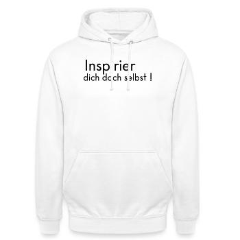 Inspire yourself - Unisex Hoodie - white - Front - AI Model Male 185 dark (185cm) & AI Model Female 172 dark (172cm)