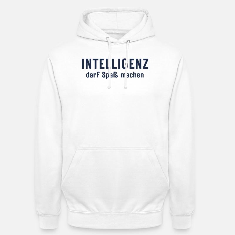 Intelligence can be fun Statement Design - Unisex Hoodie - white